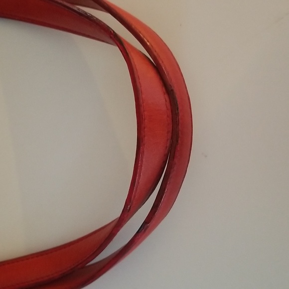 MZ Wallace Red Berlin Diamond Perforated Leather Tote Bag - Picture 10 of 16